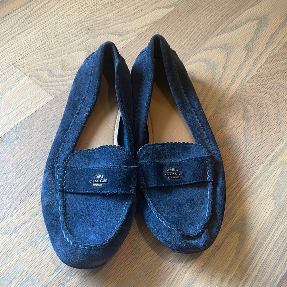 Coach navy blue suede loader size 8.5